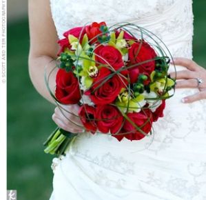 Свадебное фото - Красный свадебный букет_10