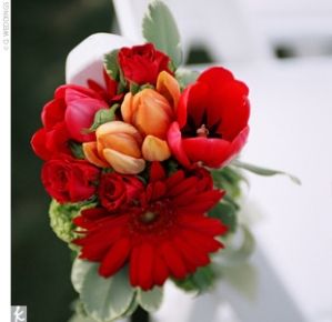 Свадебное фото - Красный свадебный букет_16